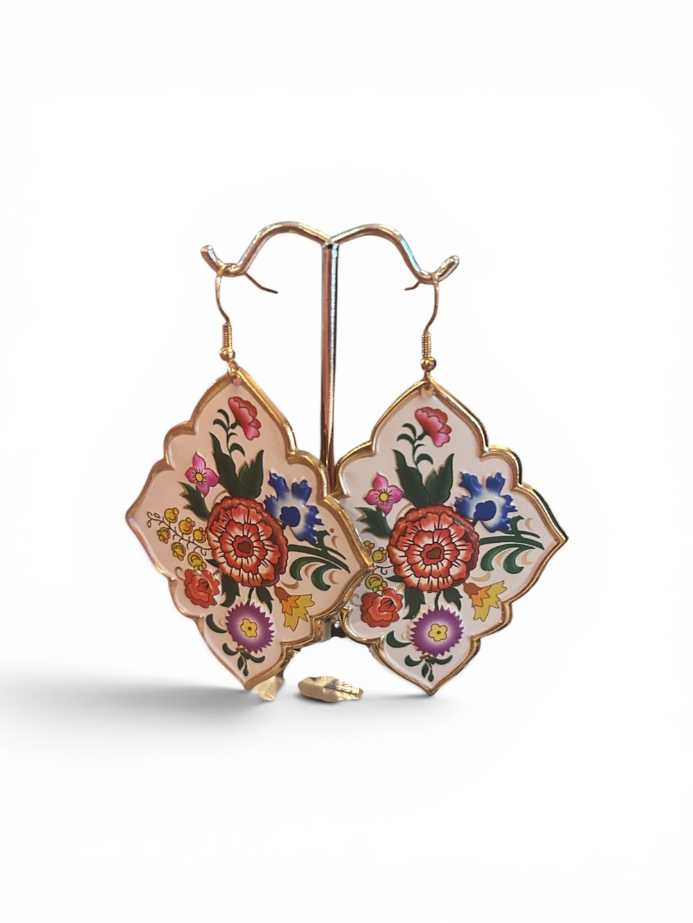 Mexican Enamel Vintage Style Tin  Boho Earrings